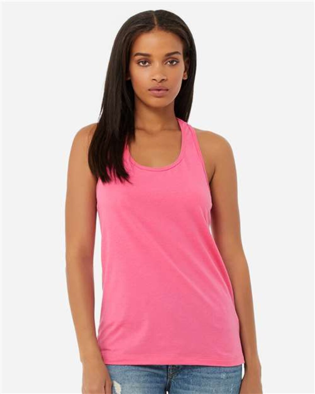 BELLA + CANVAS Women’s Jersey Racerback Crewneck Tank Top 6008 – Lightweight Sleeveless Tee for Casual Wear